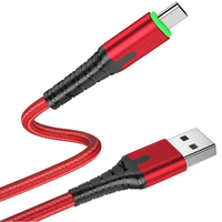 Nylon tressé prix de gros 3A usb type C câble de données chargeur type C charge rapide avec lumière LED