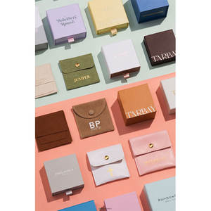 定制个性化标志OEM奢华耳环项链纸板纸制抽屉盒珠宝包装全套 - Product Image 2