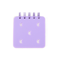 Carnet à spirale Kawaii avec couverture en silicone marron violet, reliure spirale, journal carré, découpe lune croissante et cœur pour étudiants et écoliers