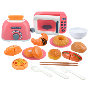 Kitchen <strong>Toy</strong> Home Appliances Pretend Kitchen <strong>Toys</strong> <strong>Toaster</strong> with Food Dinnerware Accessories Set for Kids - Product Image 1