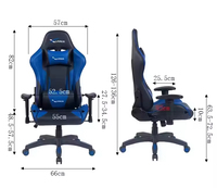 Chaise pivotante à hauteur réglable avec dossier haut et accoudoirs ergonomiques, chaise de jeu informatique en cuir PU respirant et pivotante