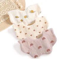 Baberos de algodón con rotación de 360 grados para bebé, toalla de Saliva con flores para recién nacido, Bandana de dibujos animados, pechera, tela para eructar