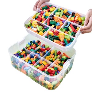 Parçacık plastik parçalar ile yapı blok oyuncak saklama kutusu çocuklar için oyuncaklar düzenlemek ve sınıflandırmak için kapak inşa edebilirsiniz - Product Image 5