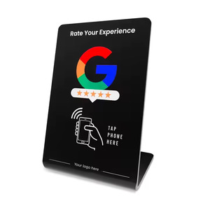 Personalizzabile RFID NFC Display acrilico stand da tavolo carta impermeabile <span class=keywords><strong>QR</strong></span> codice Google Card telefono cellulare induzione Hotel Social - Product Image 2