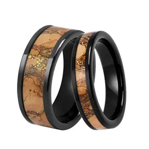 Anello di coppia in acciaio inossidabile 316L gioielli anello unisex di alta qualità fedi nuziali nere per uomo donna