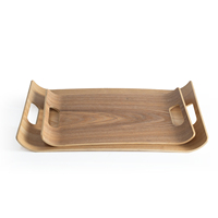 Plateau de service rectangulaire en bois de saule courbé, grande taille, avec poignées, pour hôtels et restaurants – Vente directe usine