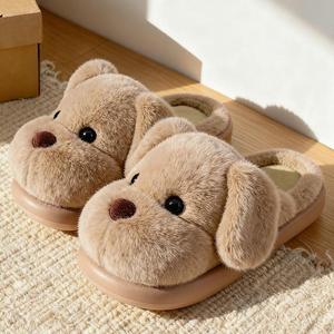 Chaussons d'intérieur en peluche <span class=keywords><strong>pour</strong></span> enfants, mignons, en forme d'animal, en fourrure, chauds, antidérapants, en EVA - Product Image 4