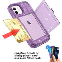 Casing iPhone 15, Dompet dengan Slot Kartu Kredit, Penyangga, Bumper TPU untuk Samsung S8 S9 S10 Plus S10 Lite S21 Ultra