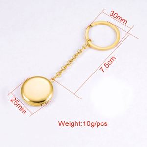 Stainless Steel Heart Blank Keychain Laser Engraving Memory Photo Pocket Gold Plated Locket Charm <b>Custom</b> Photo Key Chain Pendant - Product Image 4
