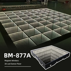 Pista de Baile Portátil para Bodas, Paneles de Vidrio Transparentes Blancos con Iluminación LED para Uso en Interiores y Exteriores - Product Image 1