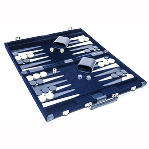 Set da <span class=keywords><strong>Backgammon</strong></span> Economico con Tavola <span class=keywords><strong>in</strong></span> <span class=keywords><strong>Legno</strong></span> Blu Scuro per Intrattenimento e Feste - Product Image 2