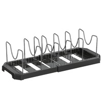 Support de rangement multifonctionnel pour bols et couvercles de cuisine, anti-poussière, avec égouttoir, en PP et acier inoxydable, pour placard