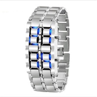 Jam Tangan Elektronik Anak Terlaris Smart Alloy Lava Stainless Steel Band LED Blue Light Chronograph Night Light