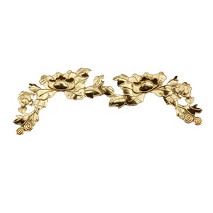 Pendentif fleur de pivoine plaqué cuivre pur, pour coiffure Hanfu, accessoire de cheveux de mariage, design feuilles et branches - Product Image 5