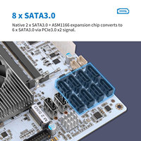 Placa base CWWK M11 NAS de 8 bahías i5-8265U con LAN dual de 2.5GbE I226V, 2x NVMe PCIe3.0x2, 4xPCIe, RAM DDR4, SSD 4C/8T, Mini ITX para PC.