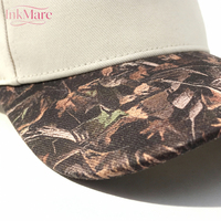 Gorras de Béisbol Oxford de Camuflaje de Dos Tonos con Logotipo Bordado Personalizado, Gorra Deportiva de 5 Paneles con Visera Curva para las Cuatro Estaciones