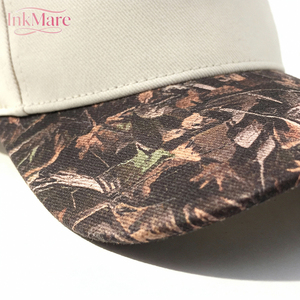 หมวกเบสบอลปักโลโก้ลายพรางสองสี หมวกกีฬา 5 แผง ปีกโค้ง หมวกเบสบอลเปล่าไม่มีลาย - Product Image 3