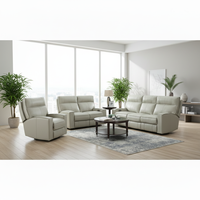 Canapé d'angle en cuir de luxe avec fauteuils inclinables électriques et porte-gobelets pour salon