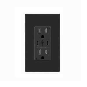 Fahint für UL-zertifizierte FTR15DC-3600 125V 3,6A USB-Steckdose, Wandmontierte Schwarze Doppelsteckdose mit 2x 15A USB Typ-C Anschlüssen SDK - Product Image 1