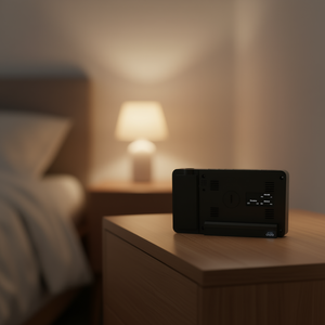 Réveil radio numérique intelligent à projection atomique CJJT avec double alarme, alimenté par piles, affichage numérique, pour chambre à coucher - Product Image 2