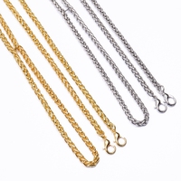 Chaîne 1 # Chaîne fine en métal de 116 cm (46 po) pour pendentif croix pectorale de petit prêtre, avec fermoirs en cuivre, style orthodoxe d'Europe centrale