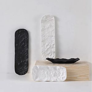 จานซูชิทำจากเซรามิกทรงสี่เหลี่ยมผืนผ้าถาดสำหรับเสริฟผลไม้ซาชิมิสลัดเสริฟจานสำหรับร้านอาหาร - Product Image 1