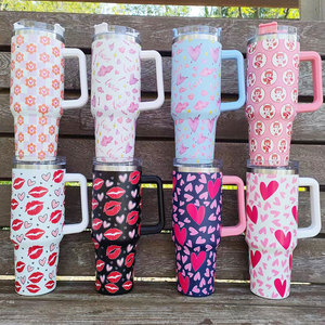 New Valentine của ngày món quà cốc 40oz thép không gỉ cốc chân không cách nhiệt chai nước ngoài trời nhiệt cup với xử lý - Product Image 3