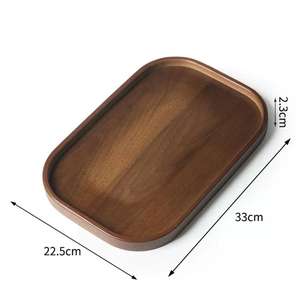 レストランバー用食品グレードヴィンテージ天然クルミ木製バートレイポータブル装飾木製サービングトレイ - Product Image 1