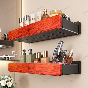 Rosewood Suction Cup Bathroom Shelf 30cm Double Layer Wall Mounted Storage No Drilling Required - Product Image 3