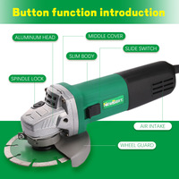 Meuleuse d'angle électrique 110V/220V CA avec moteur en cuivre pur de qualité supérieure et interrupteur latéral pour le meulage du métal, la construction et le bricolage