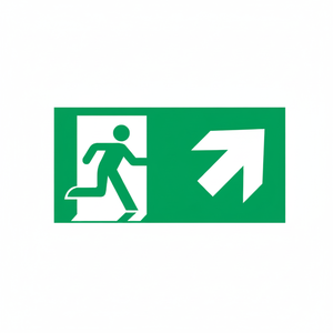 Uscita di emergenza segno della freccia destra. 200 in PVC luminescente * 400 mm - Product Image 2