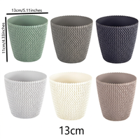 Pot de fleurs en plastique à texture tressée en rotin 3D, style nordique moderne, pour bureau, balcon, salon, plantes succulentes