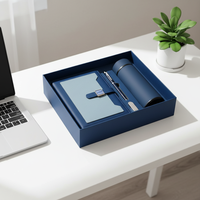 Ensemble cadeau d'entreprise haut de gamme, carnet, gobelet isotherme, stylo et clé USB, ensemble professionnel pour événements et réunions 250427-A
