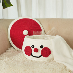 Panier de rangement en corde de coton pour bébé, adorable bonhomme de neige, organisateur de jouets, décorations de Noël pour enfants, panier de rangement pour bonbons - Product Image 6