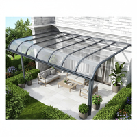 Abri de voiture double moderne en alliage d'aluminium personnalisable, auvent rétractable manuel pour patio extérieur et jardin, écologique et anti-corrosion
