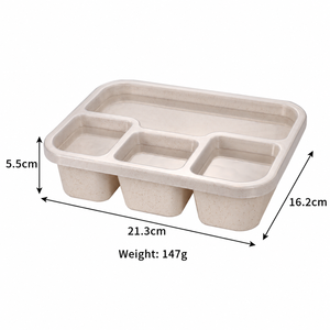 Lonchera de Silicona con Múltiples Compartimentos, Contenedor de Alimentos Reutilizable con Tapa para Oficina, Escuela, Picnic - Product Image 4