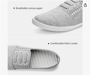 Women's <strong>Canvas</strong> Slip on <strong>Sneakers</strong> - Casual Walking Shoes, Non Slip Work Shoes - Product Image 2