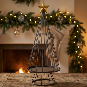 Sapin de Noël d'intérieur en fer avec étoile, taille standard - Product Image 2