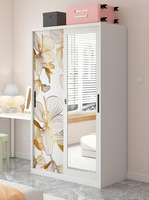 Armoire en acier à motif imprimé personnalisé, casier de rangement métallique pour vêtements avec miroir pour vestiaire, achat en gros pour projets d'ingénierie