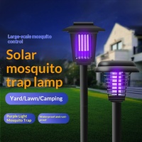 Lampe anti-moustiques à énergie solaire, étanche IP66, 220V, pour cour, villa, camping en plein air, répulsif à choc électrique, 2700K