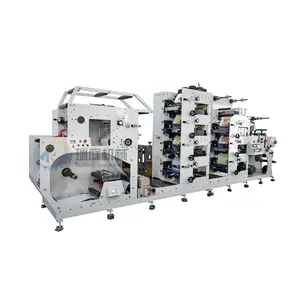 Máquina de impresión de pegatinas de plástico UV, máquina de impresión de rollo a rollo de dos torres, 8 colores, led, con lámina fría y delam relam