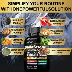 60 Cápsulas <span class=keywords><strong>8</strong></span> em <span class=keywords><strong>1</strong></span> Shilajit Ashwagandha Rhodiola Rosea Panax Ginseng Minerais Fulvicos & Ácido Suporte Energético para Homens e Mulheres - Product Image 3