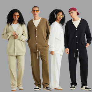 Cárdigan de punto con bucle de algodón puro japonés para primavera y otoño con cuello en V - Product Image 5