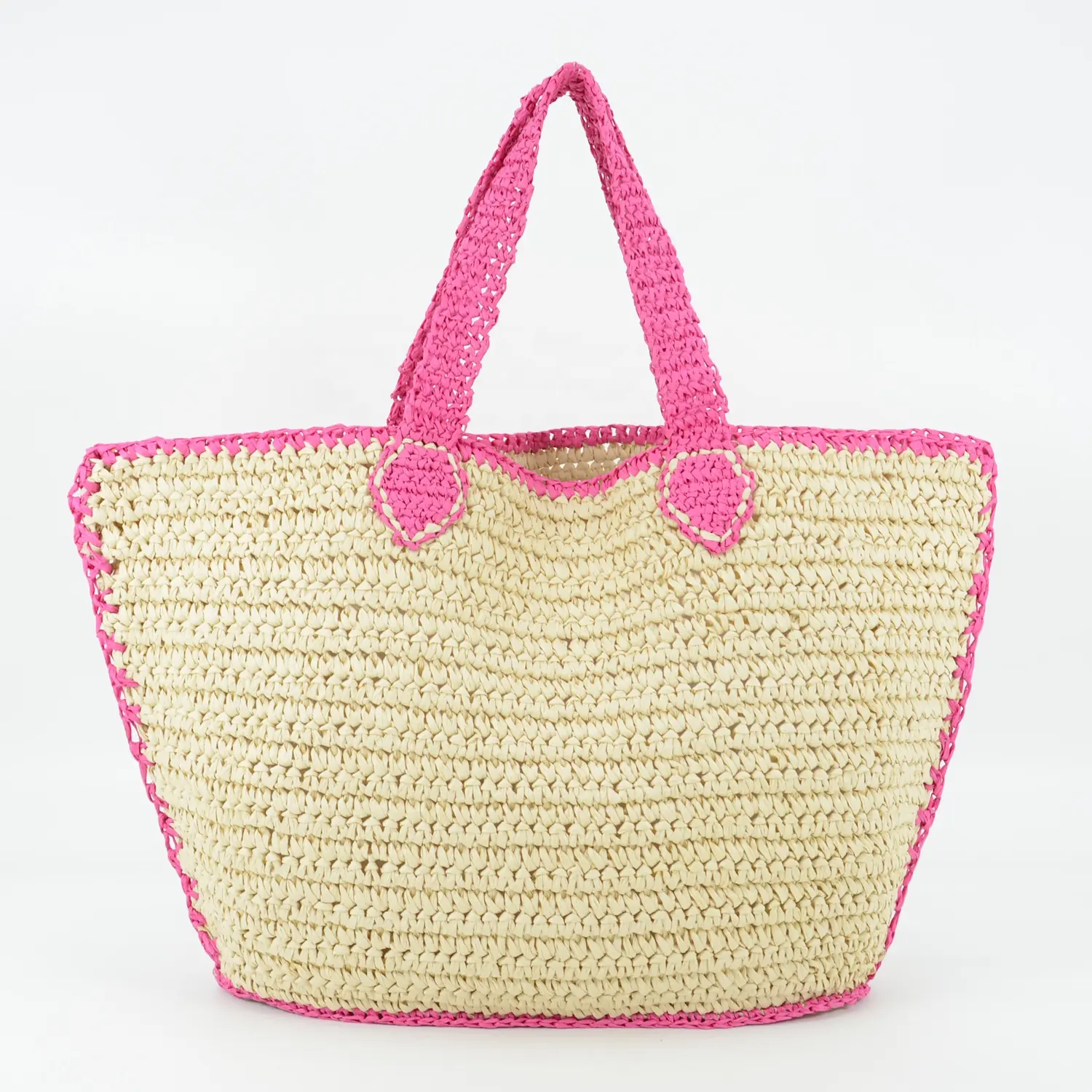 New Fashion Summer Beach Handmade Crocheted Large Straw Tote Shoulder Handbags for Women