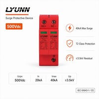 Parafoudre solaire photovoltaïque LY1-40C 20KA-40KA 2 pôles 2P DC 500V DPS Dispositif de protection contre les surtensions SPD