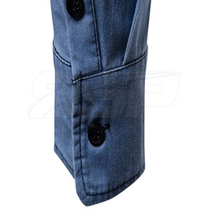 Nuevo estilo hecho a medida hombres Jeans camisas de vestir de punto transpirable al por mayor cómodo de alta calidad - Product Image 4