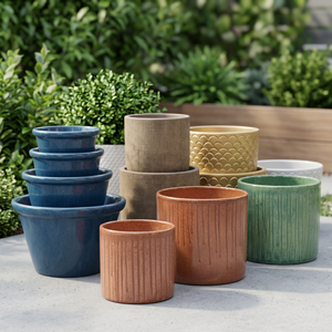 Elegante Macetero de Terracota Moderno Tallado a Mano para Interiores y Exteriores, Hogar y Jardín, Ecológico GOL - Product Image 2
