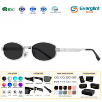 Lunettes de soleil polarisées Everglint en acier inoxydable, protection UV400, petit format rectangulaire compact, idéales pour la pêche, les activités de plein air et les voyages, pour hommes et femmes.