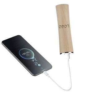 Portable Mini Wood Power Bank Custom Logo Small Size Wooden Ultra Slim Round Powerbank for Travel - Product Image 3