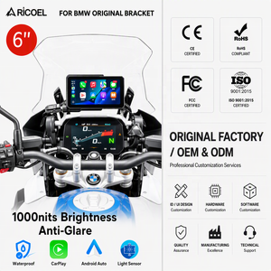 Pantalla Táctil IPS de 6 Pulgadas y 1000 Nits, Resistente al Agua IP68, TPMS, Presión de Neumáticos, CarPlay para Motocicleta, Android Auto Portátil para <span class=keywords><strong>BMW</strong></span> R1250 <span class=keywords><strong>GS</strong></span> - Product Image 1